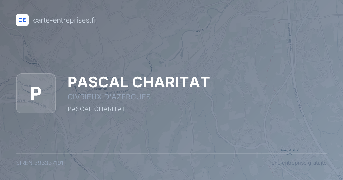 PASCAL CHARITAT — 393337191 — fiche entreprise