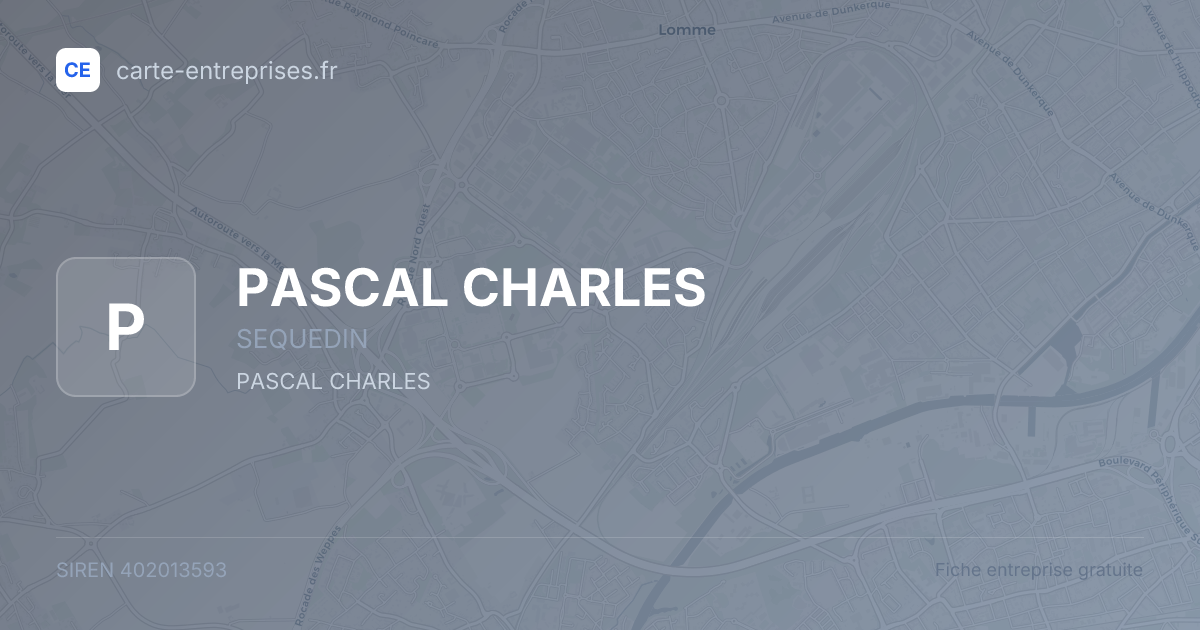 PASCAL CHARLES — 402013593 — fiche entreprise