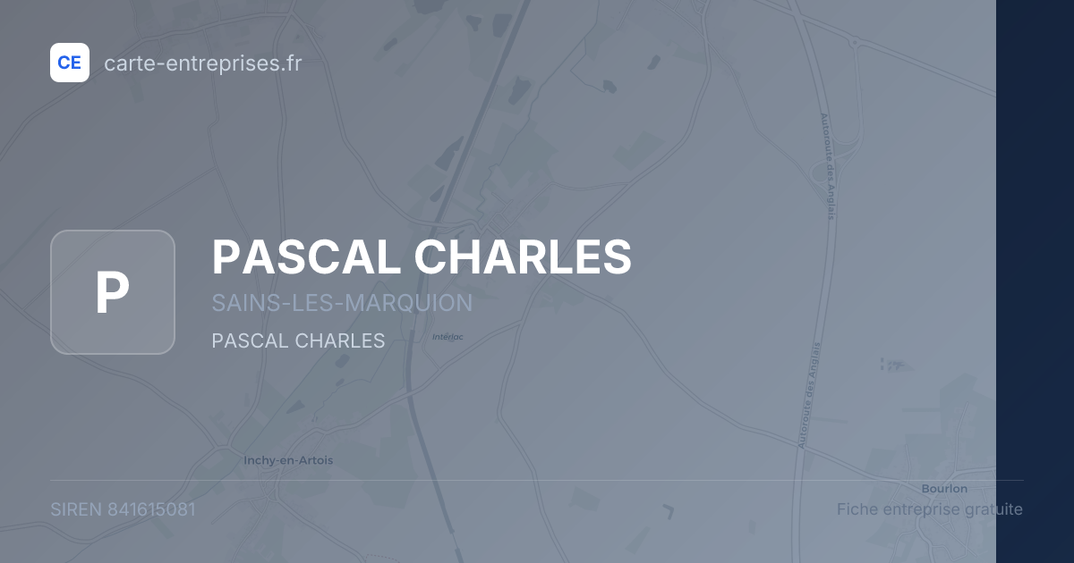 PASCAL CHARLES — 841615081 — fiche entreprise