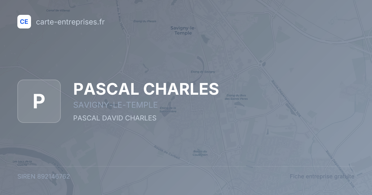 PASCAL CHARLES — 892146762 — fiche entreprise