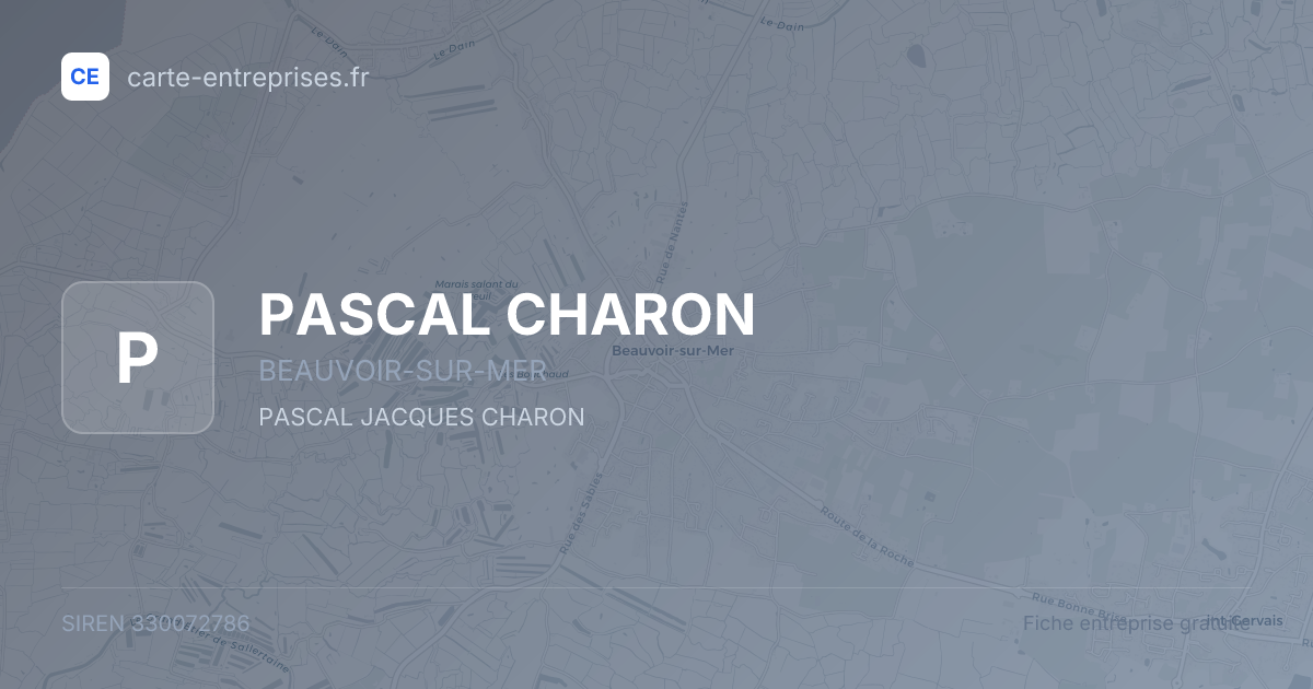PASCAL CHARON — 330072786 — fiche entreprise