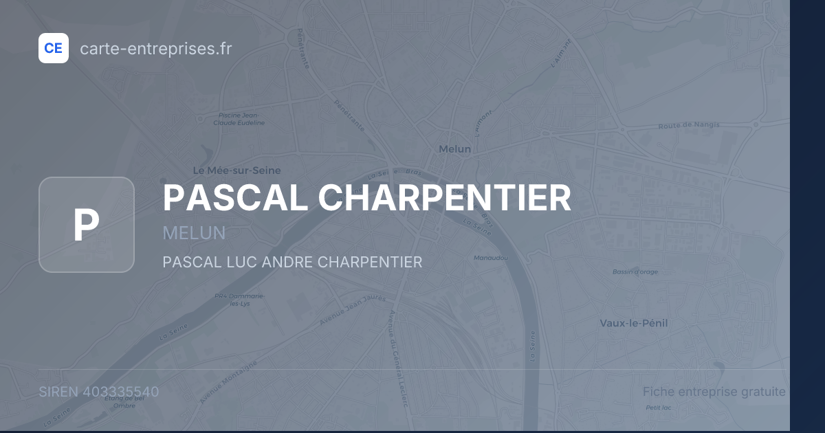 PASCAL CHARPENTIER — 403335540 — fiche entreprise