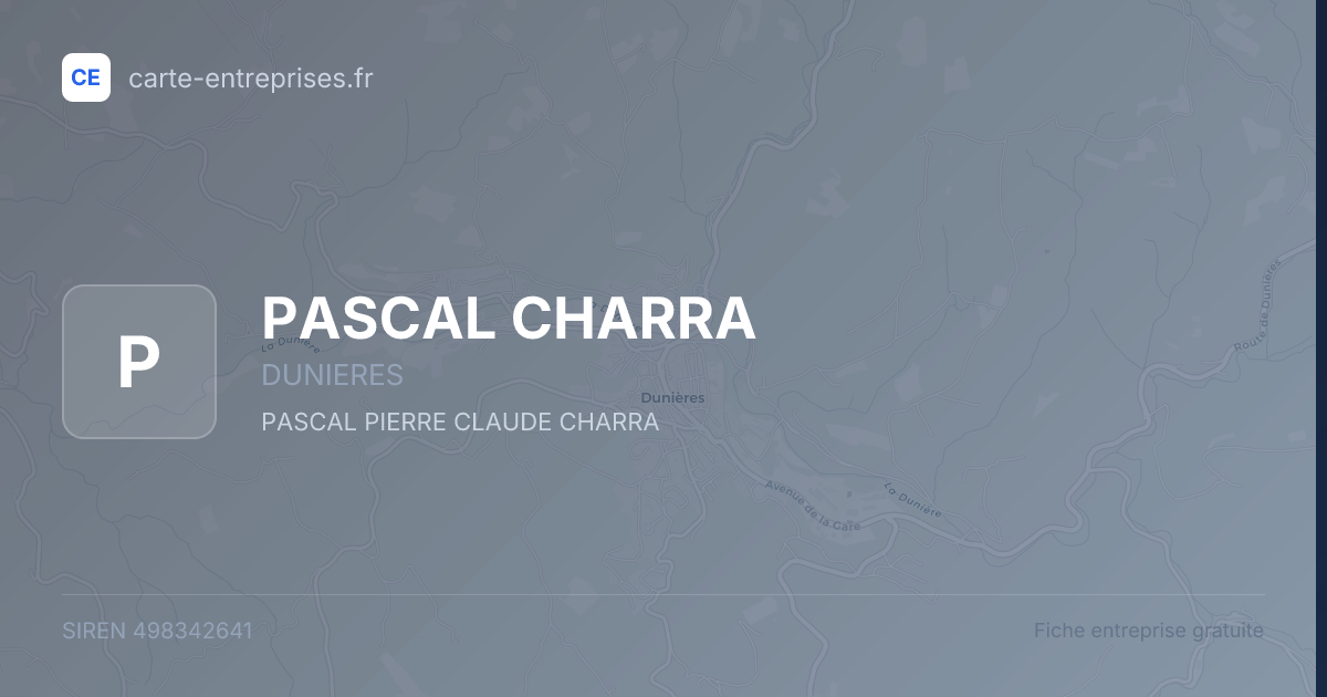 PASCAL CHARRA — 498342641 — fiche entreprise