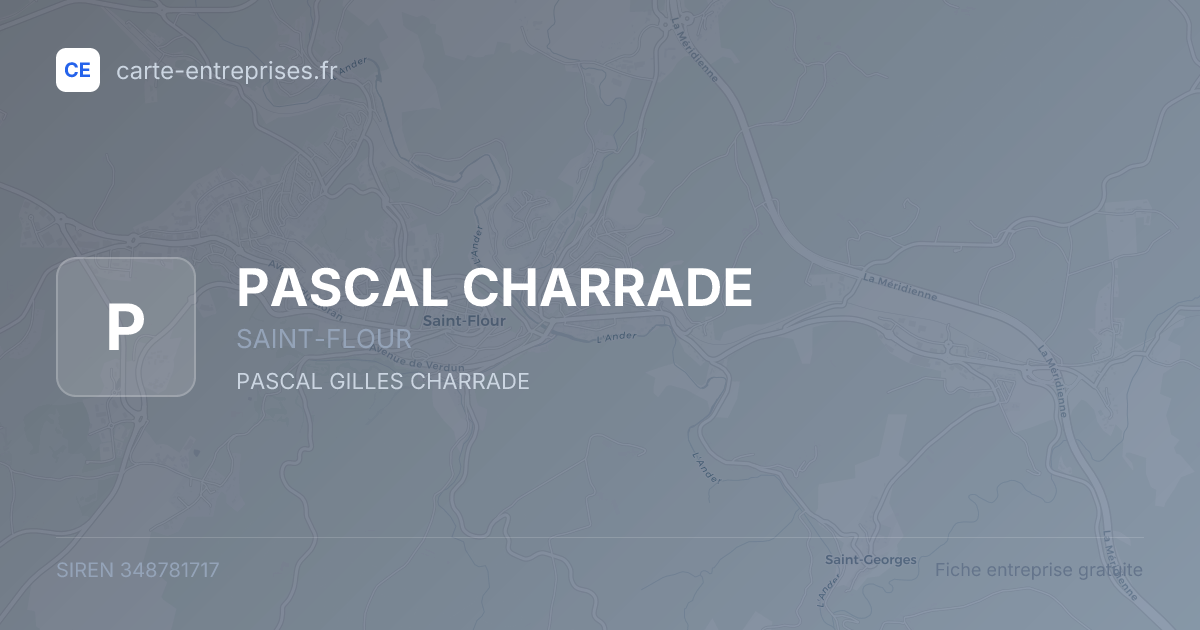 PASCAL CHARRADE — 348781717 — fiche entreprise