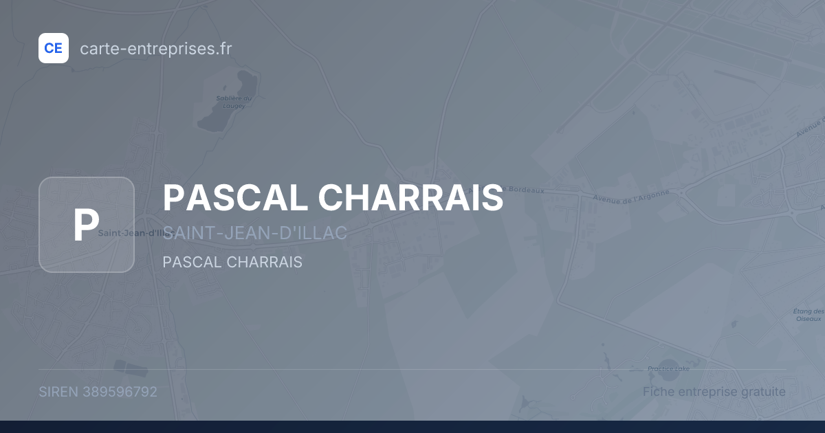 PASCAL CHARRAIS — 389596792 — fiche entreprise