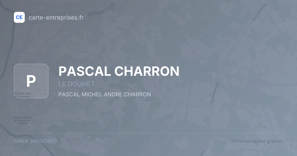 PASCAL CHARRON — 345070643 — fiche entreprise