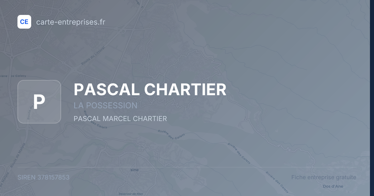 PASCAL CHARTIER — 378157853 — fiche entreprise