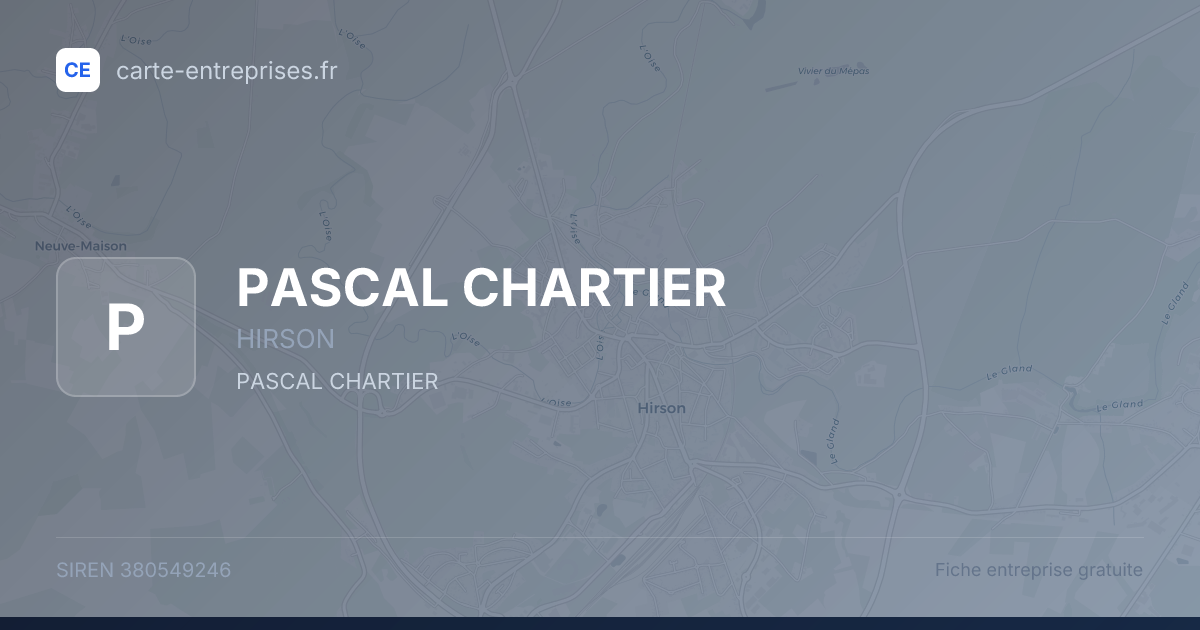 PASCAL CHARTIER — 380549246 — fiche entreprise