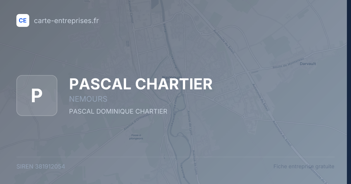 PASCAL CHARTIER — 381912054 — fiche entreprise