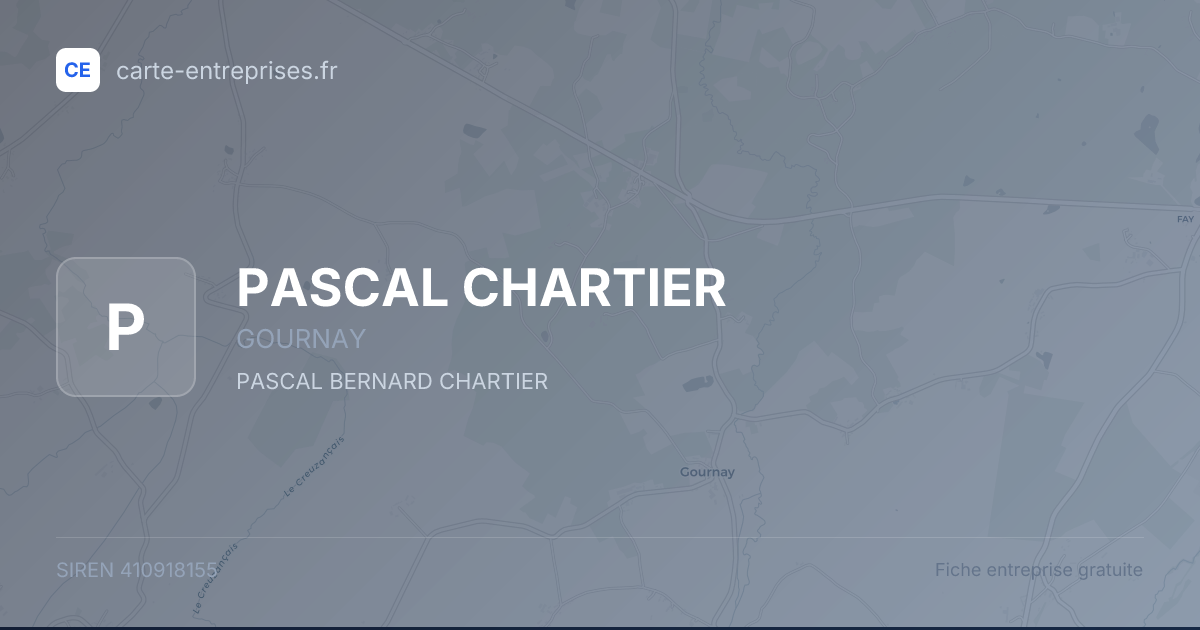 PASCAL CHARTIER — 410918155 — fiche entreprise