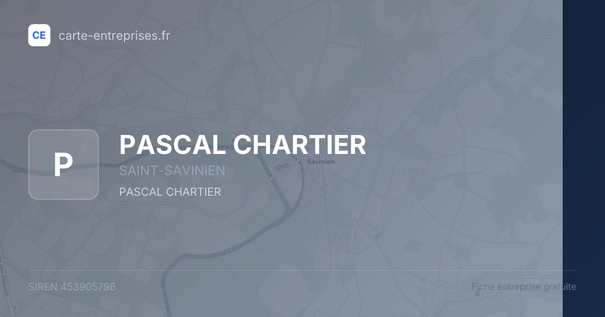 PASCAL CHARTIER — 453905796 — fiche entreprise
