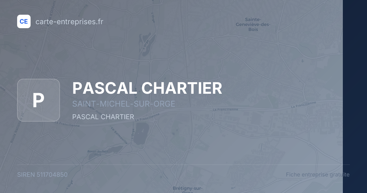 PASCAL CHARTIER — 511704850 — fiche entreprise