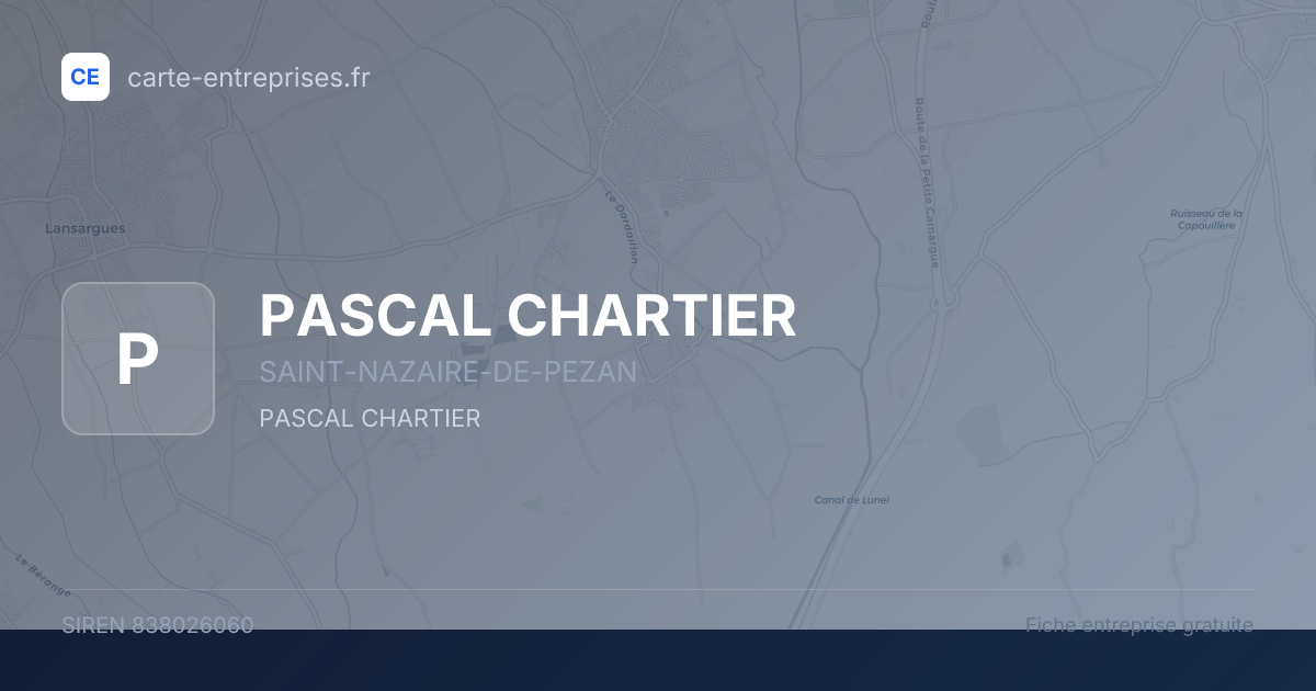PASCAL CHARTIER — 838026060 — fiche entreprise