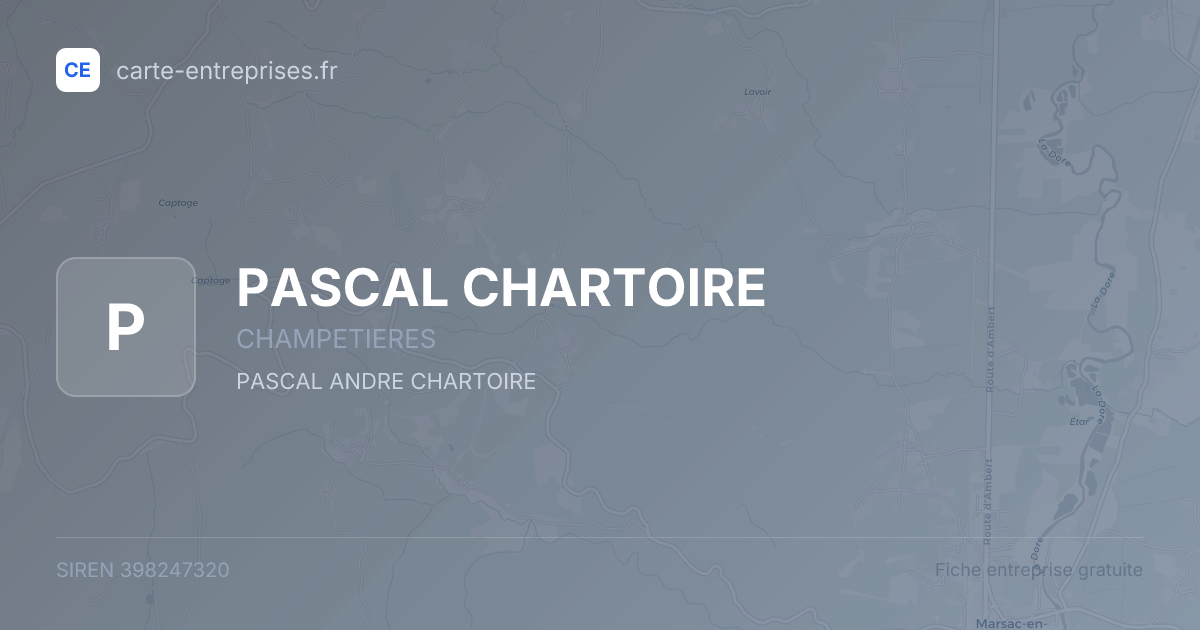 PASCAL CHARTOIRE — 398247320 — fiche entreprise