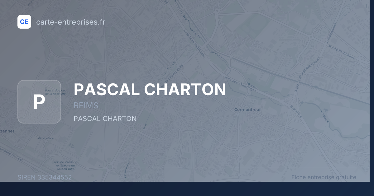 PASCAL CHARTON — 335344552 — fiche entreprise