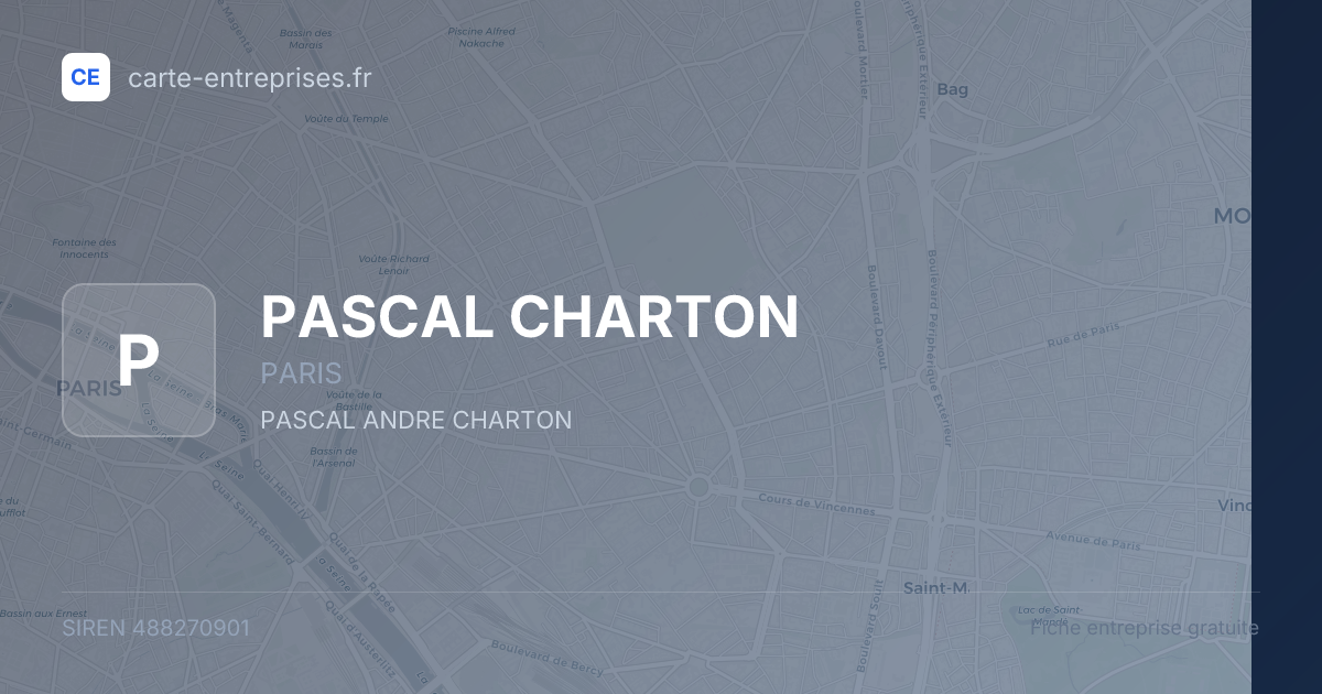 PASCAL CHARTON — 488270901 — fiche entreprise