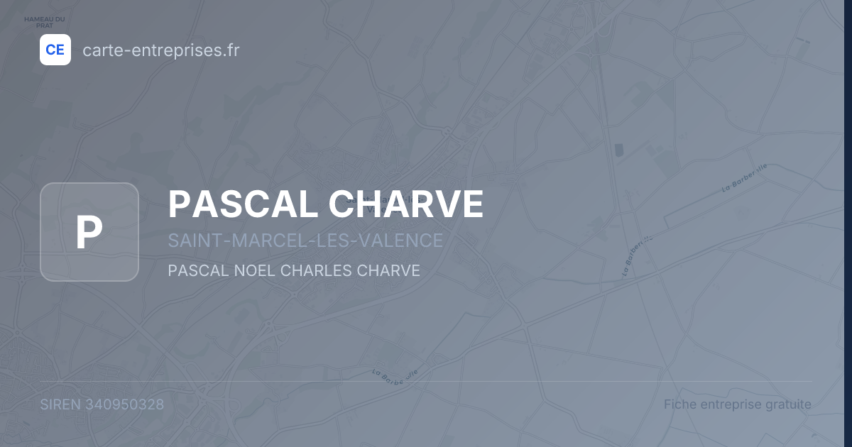 PASCAL CHARVE — 340950328 — fiche entreprise