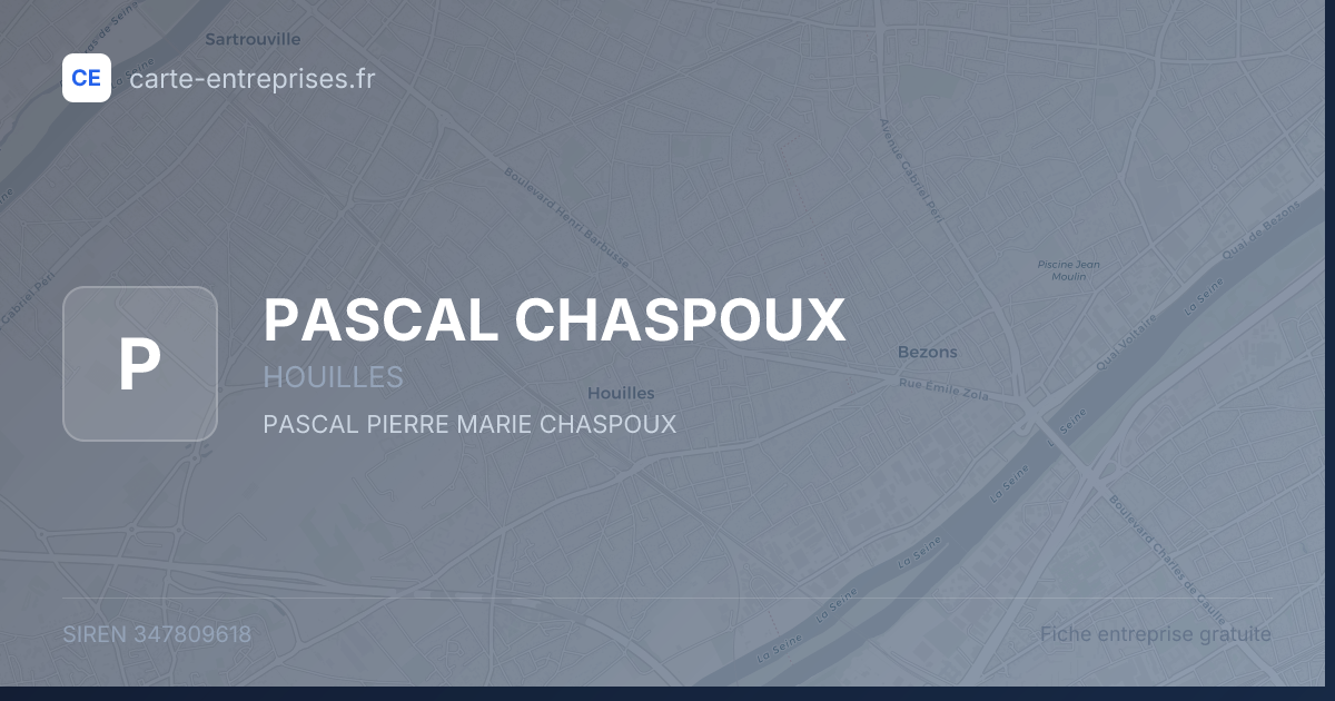 PASCAL CHASPOUX — 347809618 — fiche entreprise
