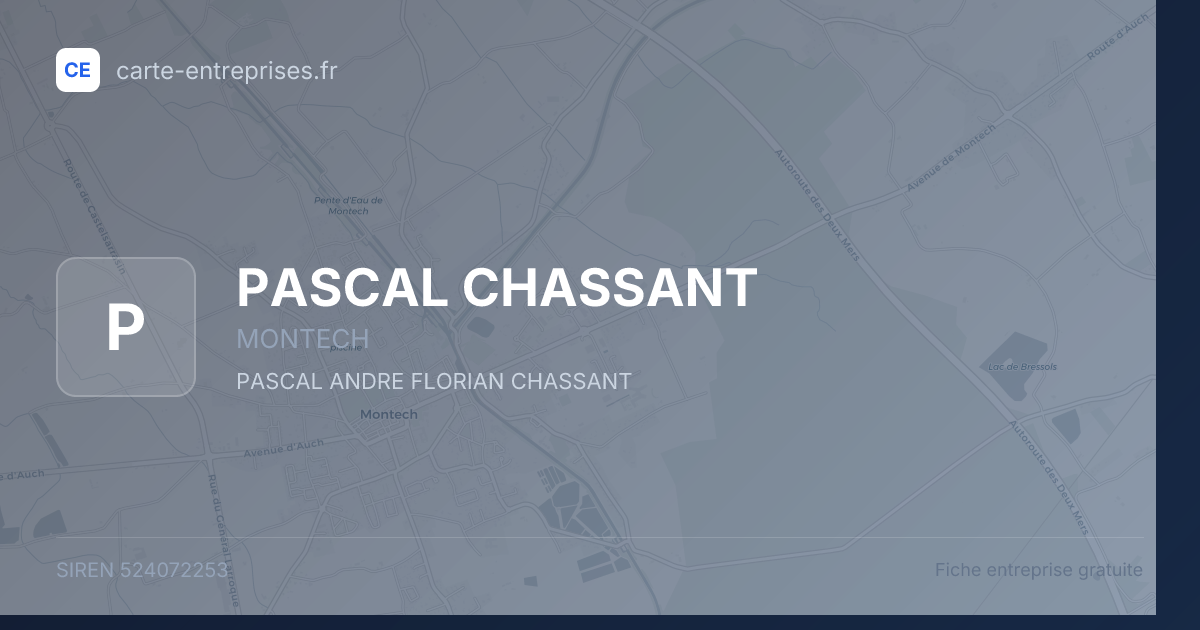 PASCAL CHASSANT — 524072253 — fiche entreprise