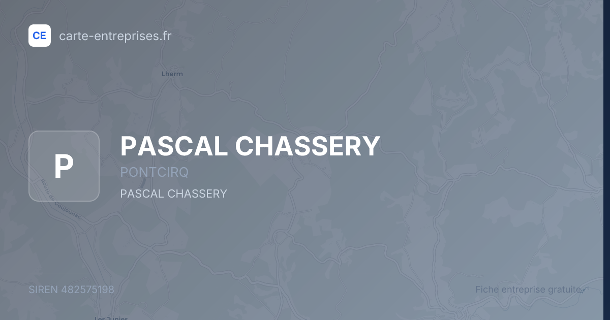 PASCAL CHASSERY — 482575198 — fiche entreprise