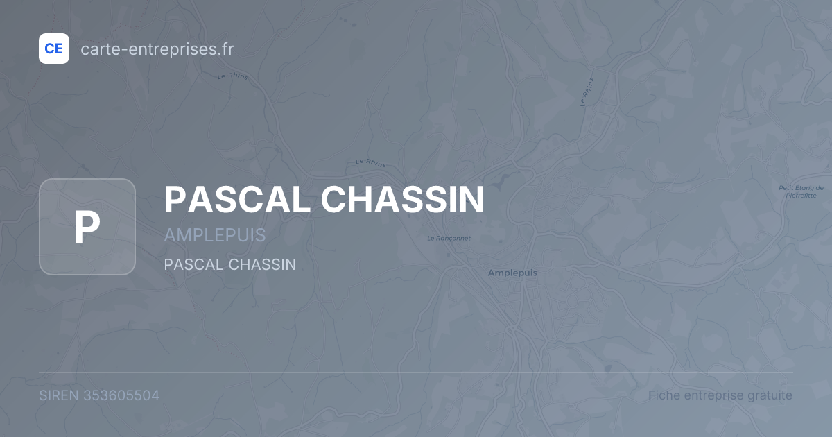 PASCAL CHASSIN — 353605504 — fiche entreprise