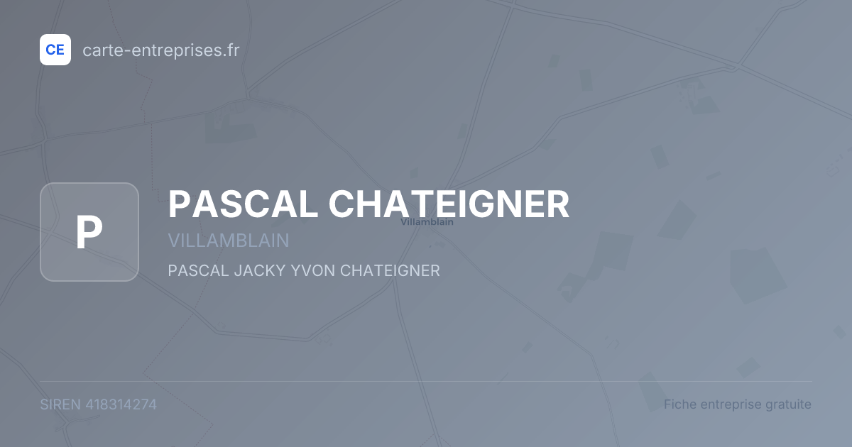 PASCAL CHATEIGNER — 418314274 — fiche entreprise
