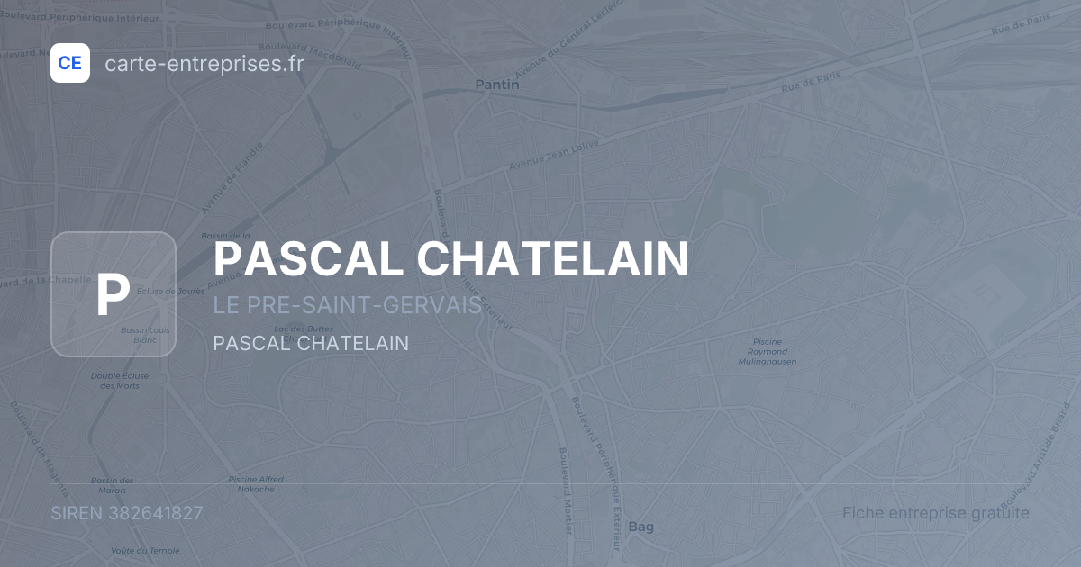 PASCAL CHATELAIN — 382641827 — fiche entreprise