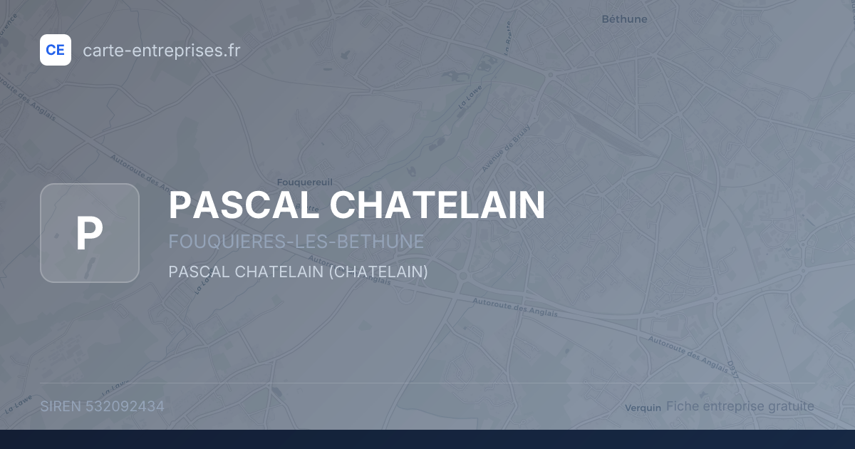 PASCAL CHATELAIN — 532092434 — fiche entreprise