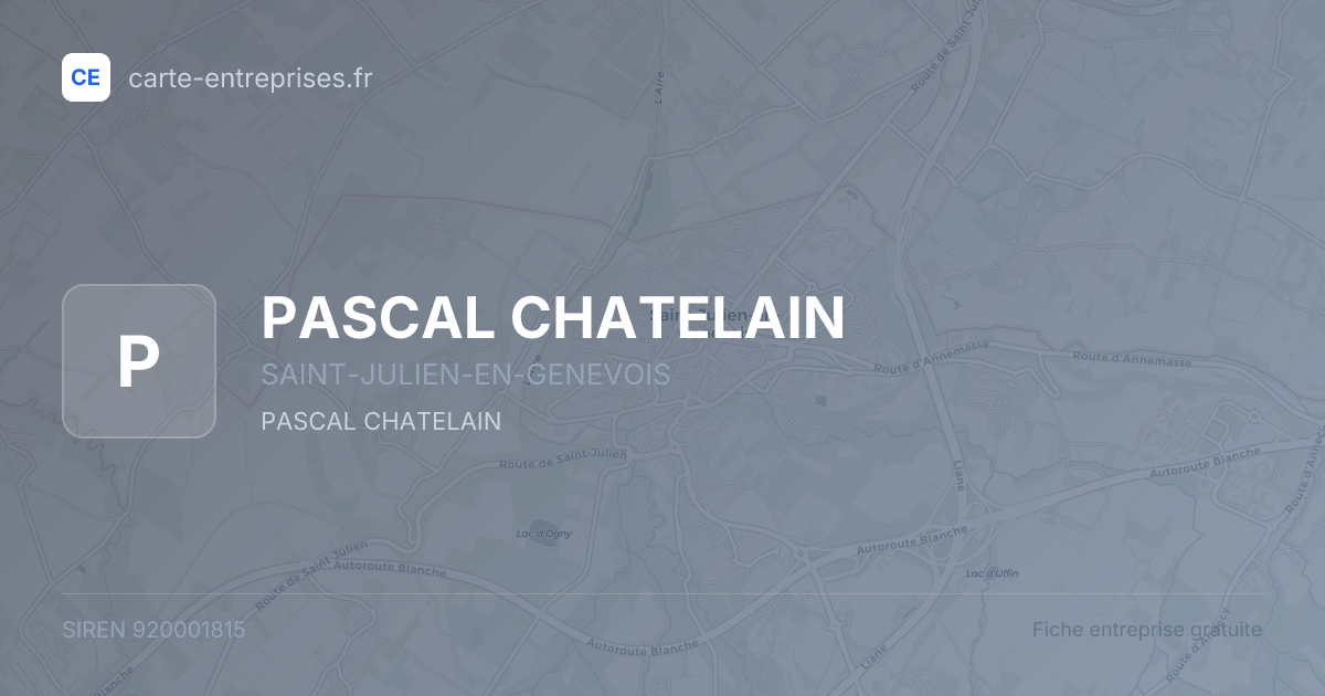 PASCAL CHATELAIN — 920001815 — fiche entreprise