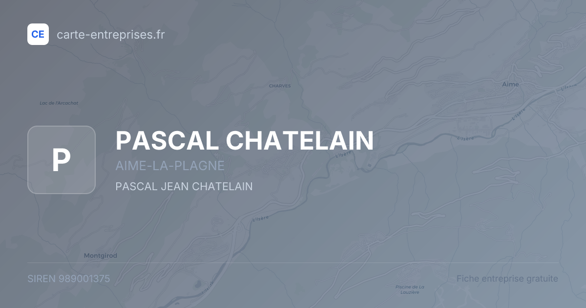 PASCAL CHATELAIN — 989001375 — fiche entreprise