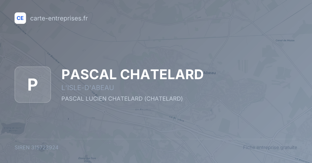 PASCAL CHATELARD — 315723924 — fiche entreprise