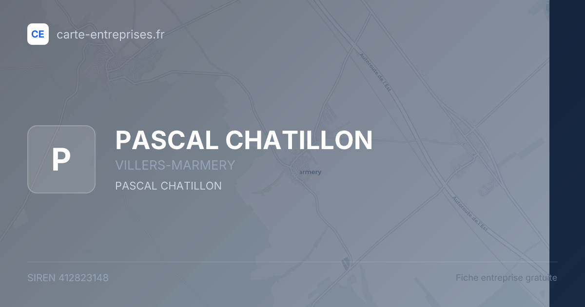 PASCAL CHATILLON — 412823148 — fiche entreprise