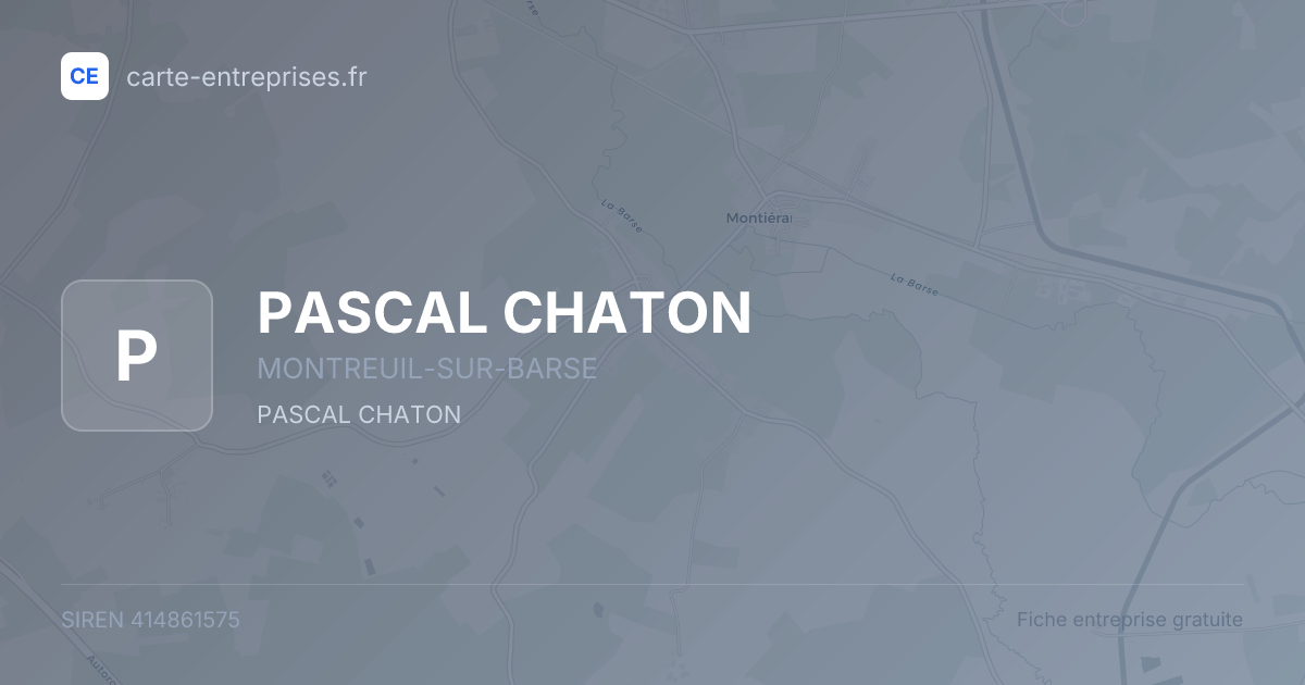 PASCAL CHATON — 414861575 — fiche entreprise