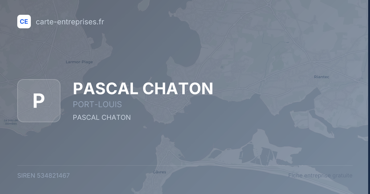 PASCAL CHATON — 534821467 — fiche entreprise