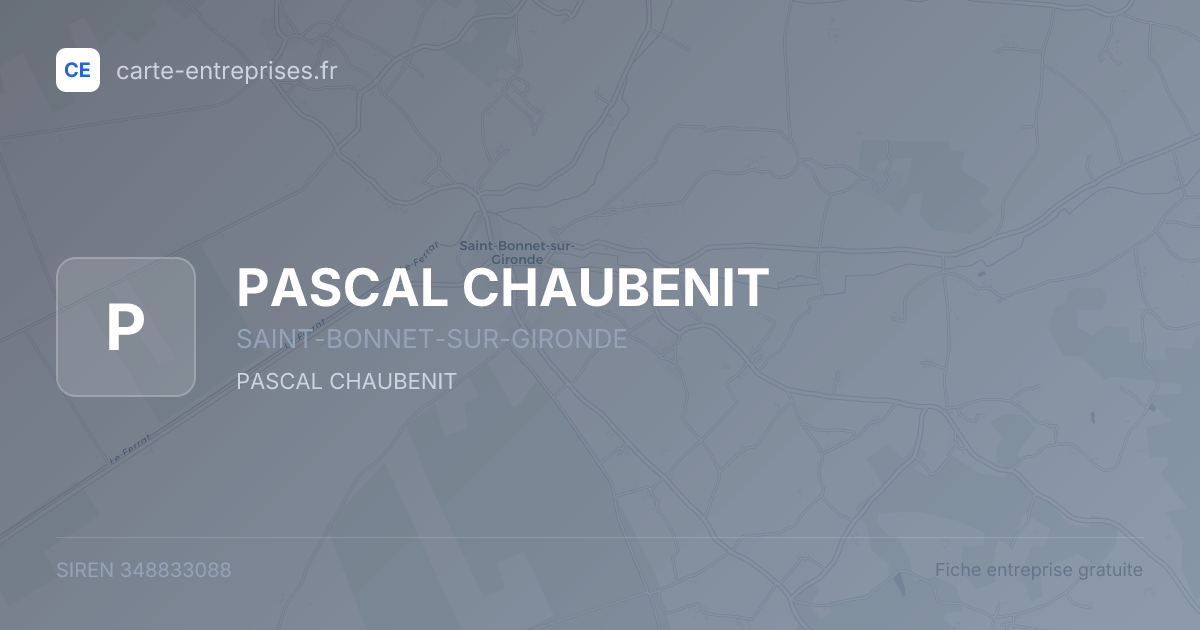 PASCAL CHAUBENIT — 348833088 — fiche entreprise