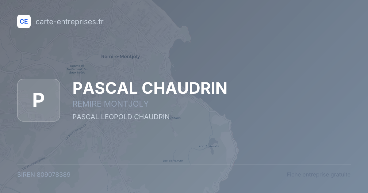 PASCAL CHAUDRIN — 809078389 — fiche entreprise