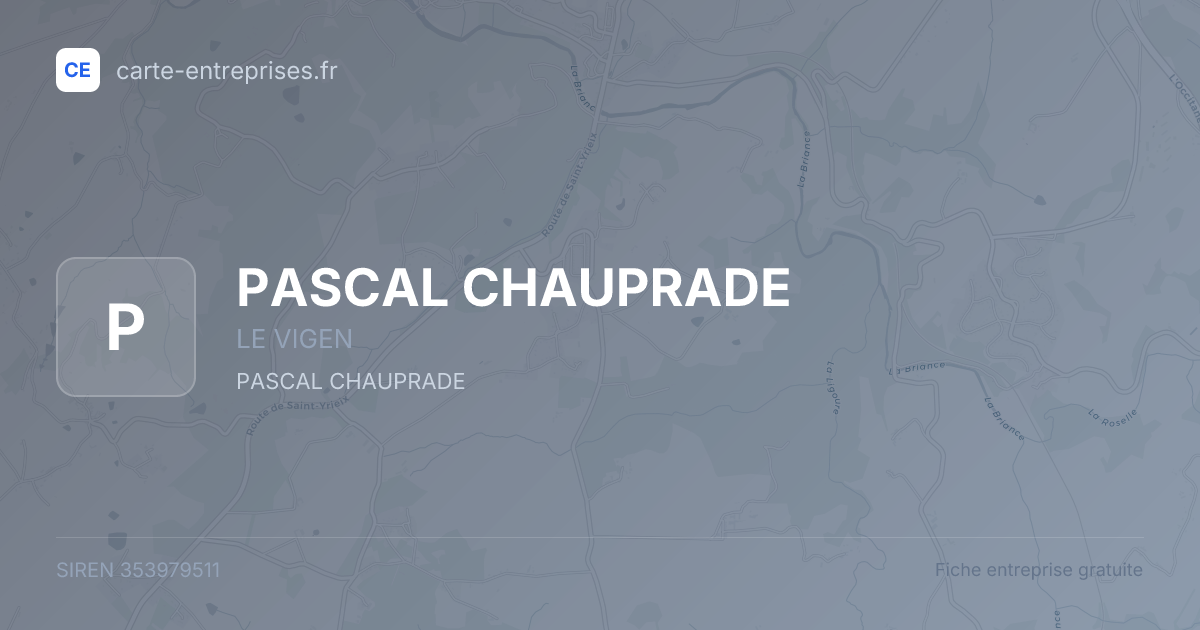 PASCAL CHAUPRADE — 353979511 — fiche entreprise