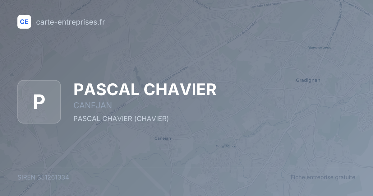 PASCAL CHAVIER — 351261334 — fiche entreprise