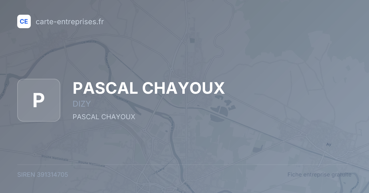 PASCAL CHAYOUX — 391314705 — fiche entreprise