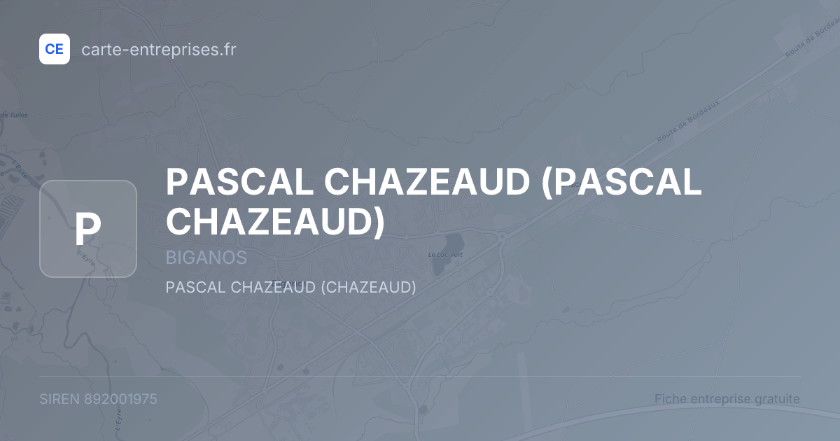 PASCAL CHAZEAUD — 892001975 — fiche entreprise