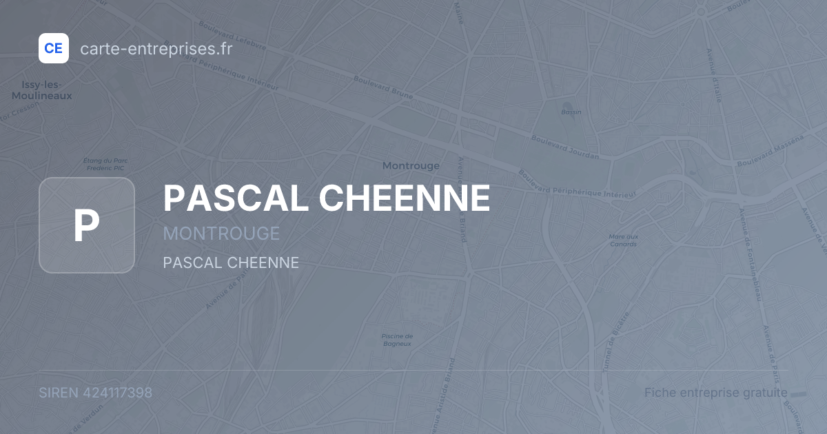 PASCAL CHEENNE — 424117398 — fiche entreprise