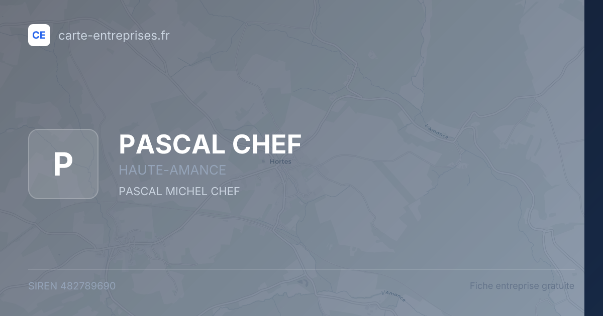 PASCAL CHEF — 482789690 — fiche entreprise
