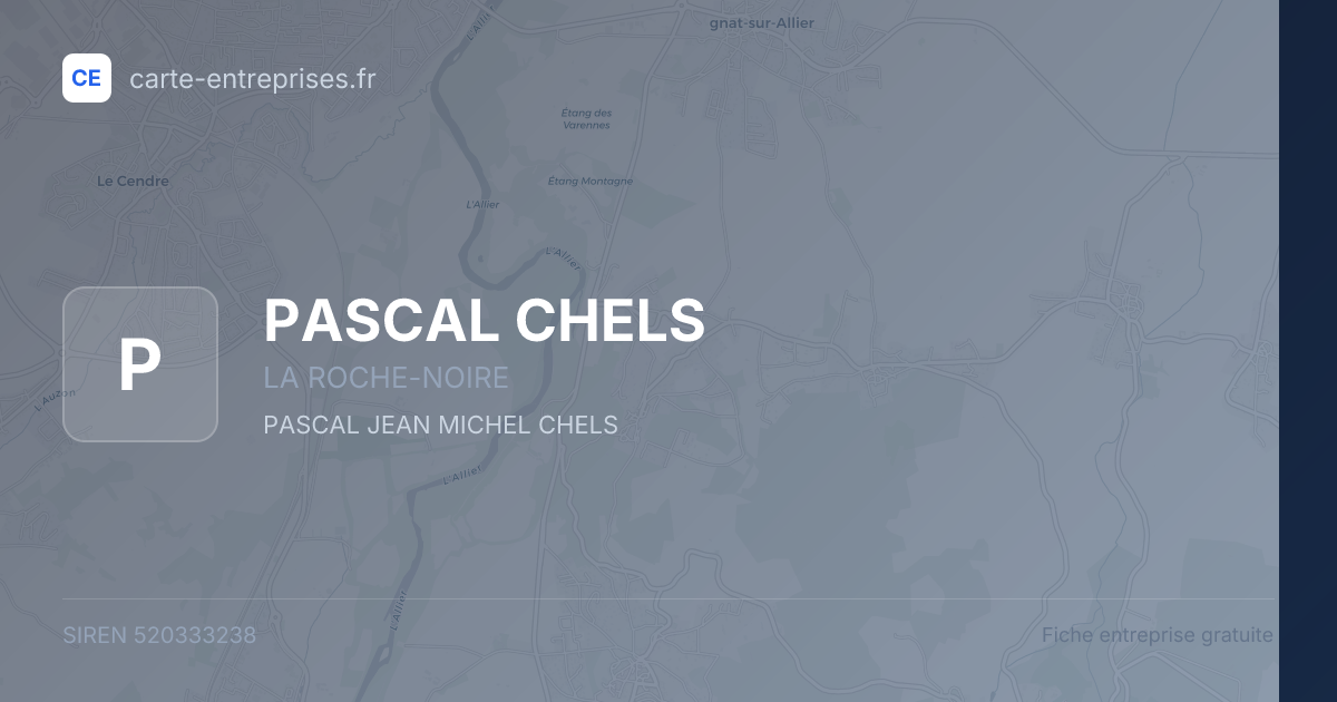 PASCAL CHELS — 520333238 — fiche entreprise