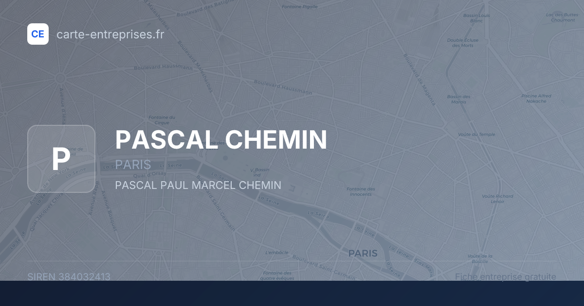 PASCAL CHEMIN — 384032413 — fiche entreprise