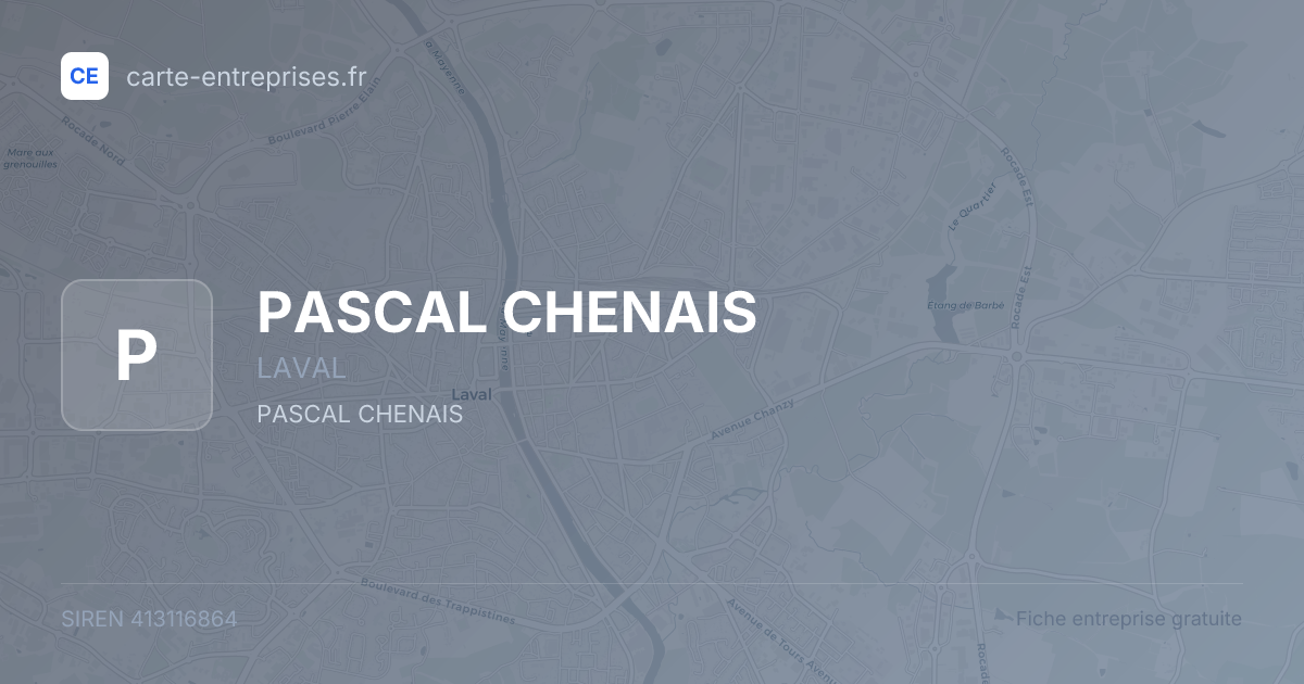 PASCAL CHENAIS — 413116864 — fiche entreprise