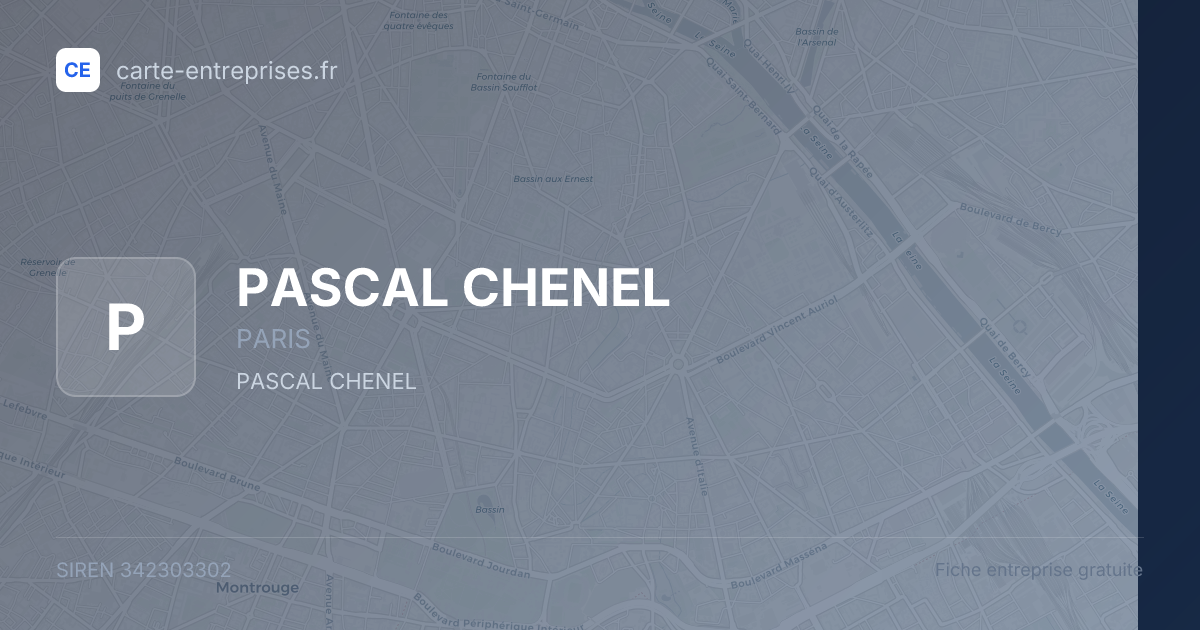 PASCAL CHENEL — 342303302 — fiche entreprise