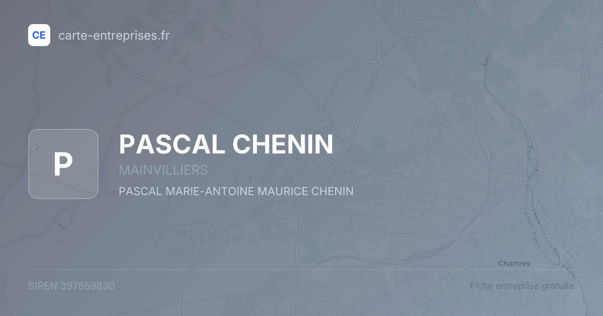 PASCAL CHENIN — 397659830 — fiche entreprise