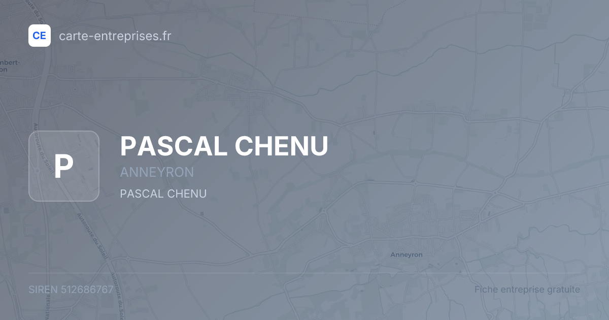 PASCAL CHENU — 512686767 — fiche entreprise