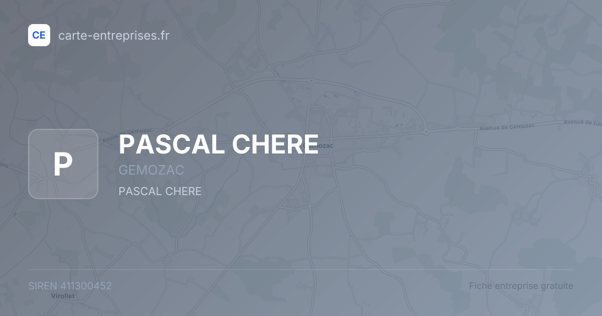 PASCAL CHERE — 411300452 — fiche entreprise