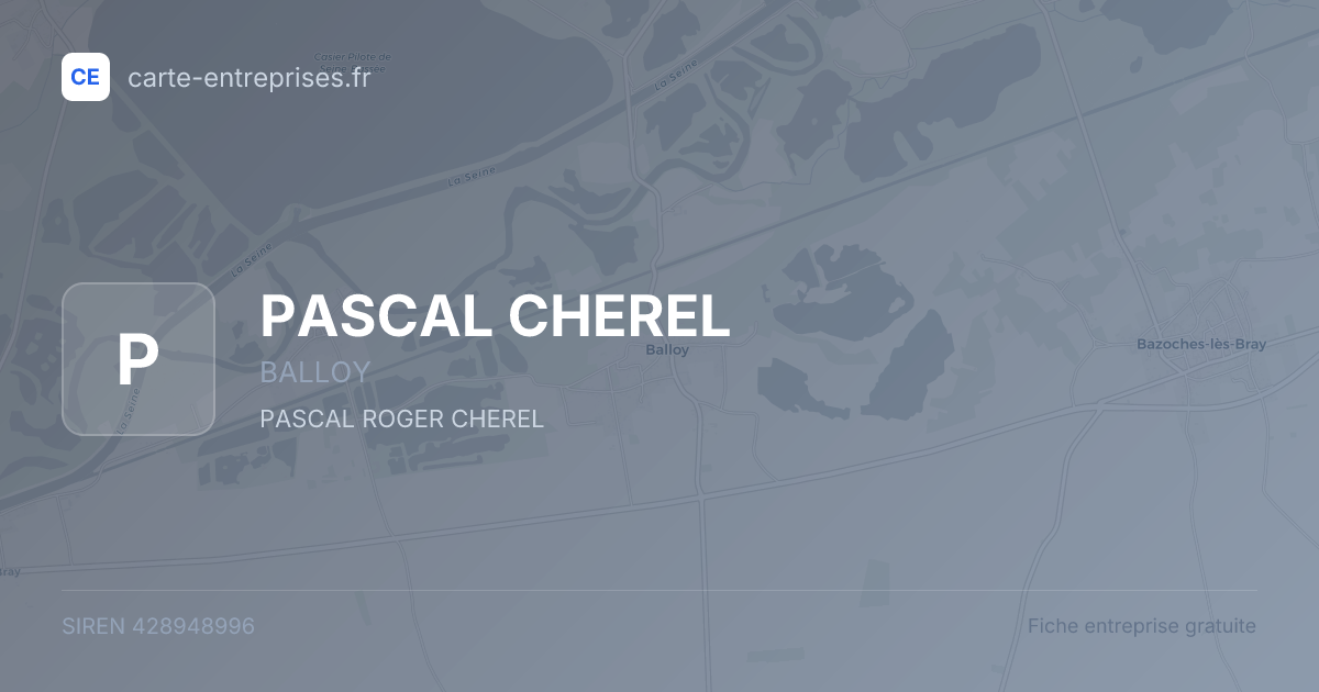 PASCAL CHEREL — 428948996 — fiche entreprise